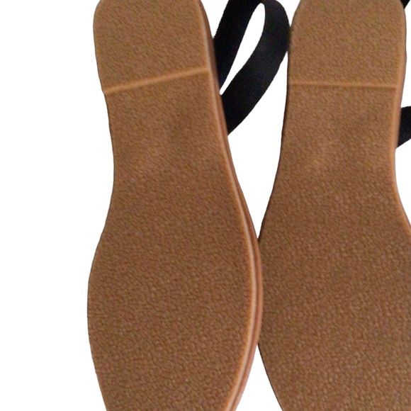 Peep Toe  Flat Stitch PU Leather Sling back Sandals - Picture 2 of 5